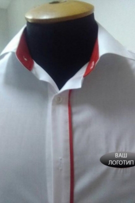 Белая классическая приталенная мужская сорочка, короткий рукав СЧ-19 к/р уз